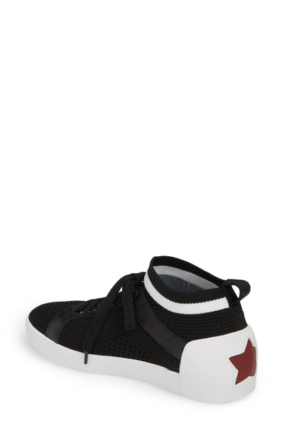 Shop Ash Nolita Mid Top Sock Sneaker In Black/ White/ Black
