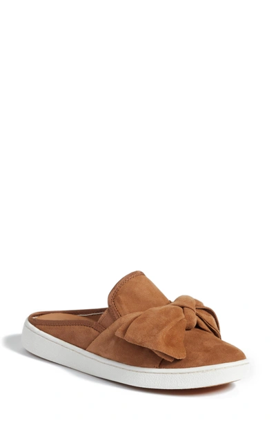 Shop Ugg Luci Bow Sneaker Mule In Chestnut Suede