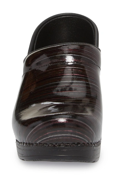 Shop Dansko 'professional' Clog In Wine Striped Patent Leather