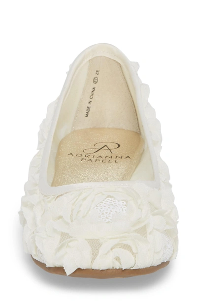 Shop Adrianna Papell Bernadette Flat In Ivory Fabric