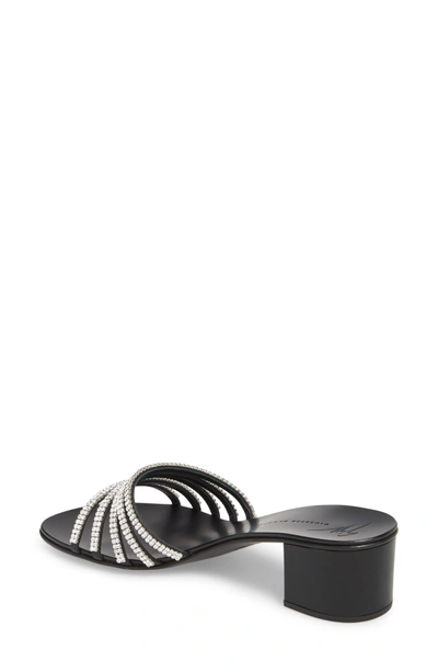 Shop Giuseppe Zanotti Swarovski Crystal Slide Sandal In Black