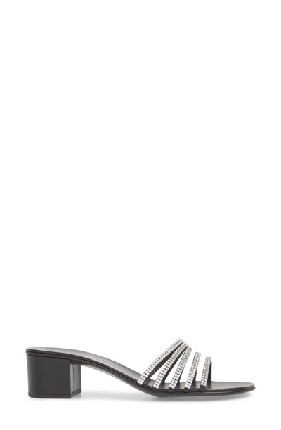 Shop Giuseppe Zanotti Swarovski Crystal Slide Sandal In Black