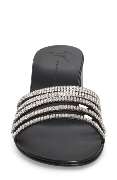 Shop Giuseppe Zanotti Swarovski Crystal Slide Sandal In Black