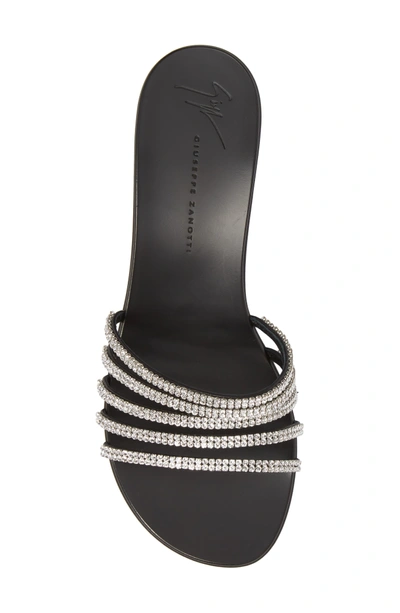 Shop Giuseppe Zanotti Swarovski Crystal Slide Sandal In Black