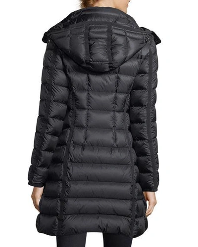 Shop Moncler Hermine Hooded Puffer Jacket In Black