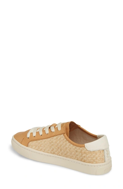 Shop Soludos Ibiza Raffia Sneaker In Natural/ Beige Leather