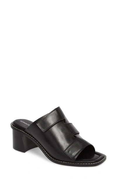 Shop Donald J Pliner Amalia Block Heel Sandal In Black Leather