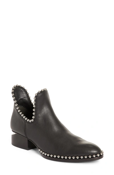 Shop Alexander Wang Kori Beaded Cutout Bootie In Black Leather