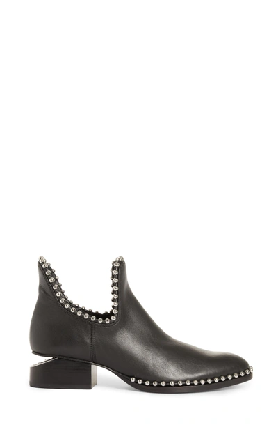 Shop Alexander Wang Kori Beaded Cutout Bootie In Black Leather