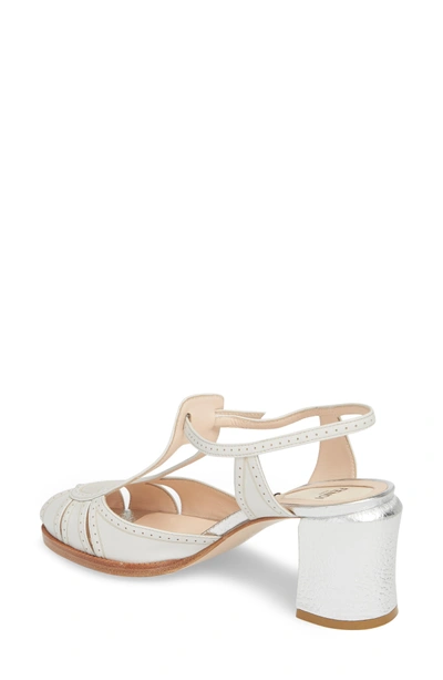 Shop Fendi Chameleon Block Heel Sandal In Ice