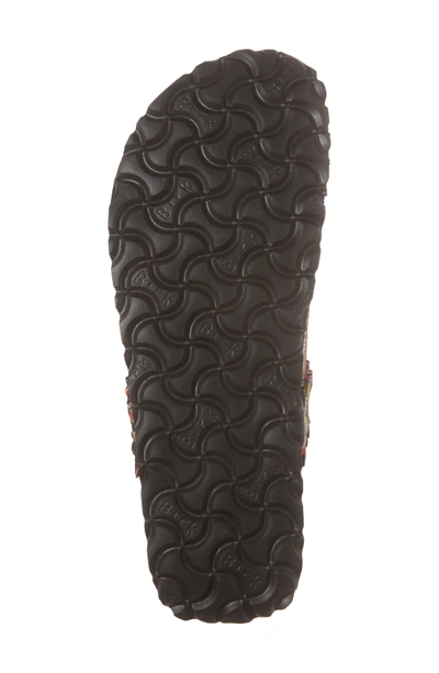 Shop Birkenstock Curacao Slide Sandal In Flower Frill Black Fabric