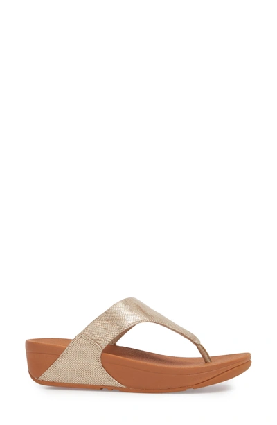 Shop Fitflop Lulu Thong Sandal In Gold Shimmer Print
