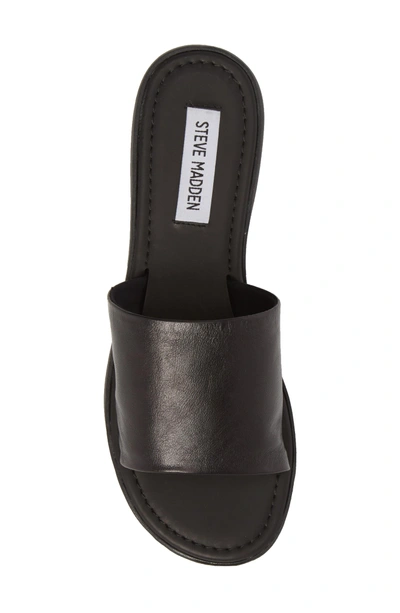Shop Steve Madden Camilla Slide Sandal In Black Leather
