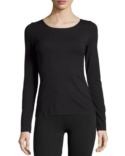 Shop Wolford Pure Long-sleeve Pullover Top In Black