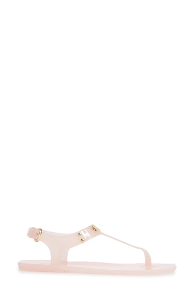 Shop Michael Michael Kors Logo Plate Clear Sandal In Soft Pink