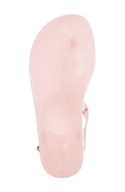 Shop Michael Michael Kors Logo Plate Clear Sandal In Soft Pink