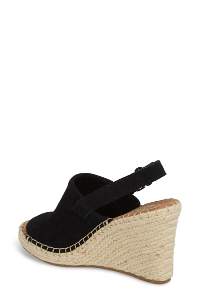 Shop Toms Monica Slingback Wedge In Black Suede