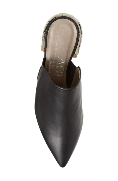 Shop Agl Attilio Giusti Leombruni Pointed Toe Mule In Black Leather