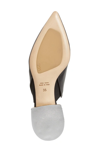 Shop Agl Attilio Giusti Leombruni Pointed Toe Mule In Black Leather