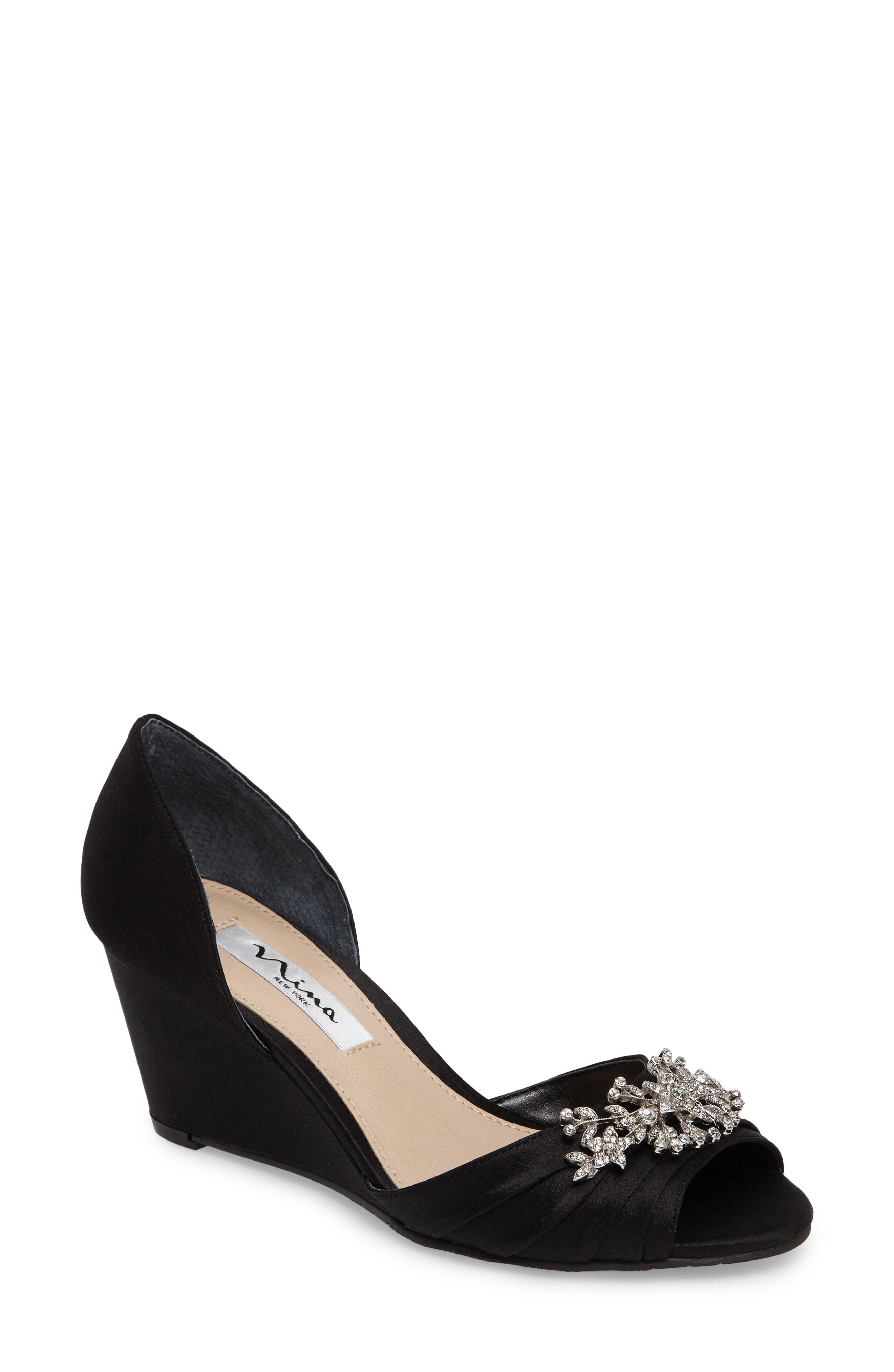 nina emiko embellished evening wedges
