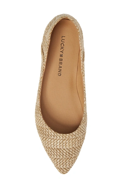 Shop Lucky Brand Bylando Flat In Natural Leather