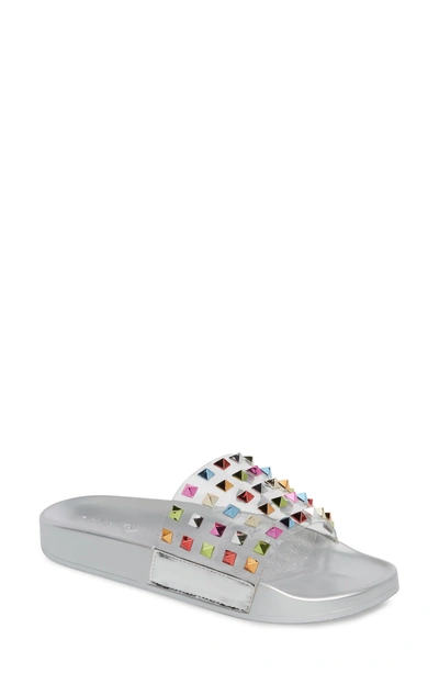 Shop Katy Perry Studded Slide Sandal In Rainbow Multi