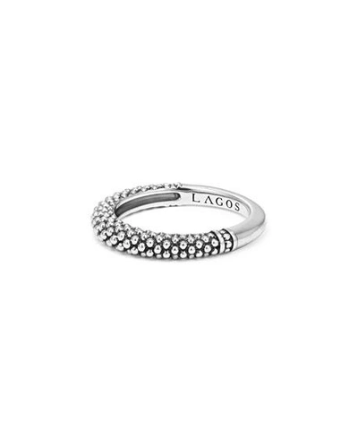 Shop Lagos Silver Caviar Stackable Ring