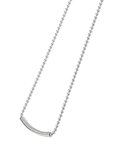 Shop Lagos Caviar Spark Diamond Ball-chain Necklace, 0.28tcw In Silver