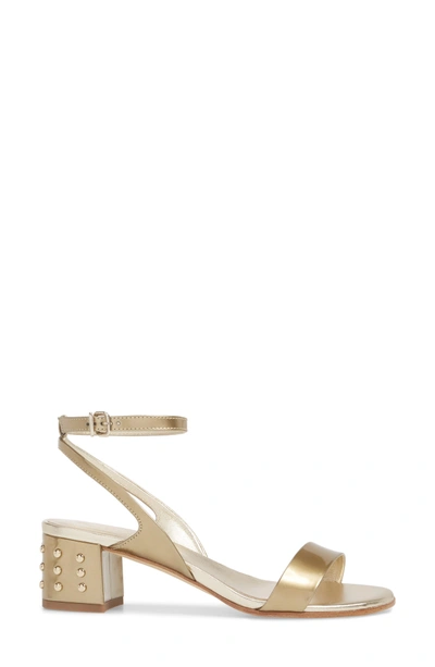 Shop Tod's Gommini Block Heel Sandal In Gold