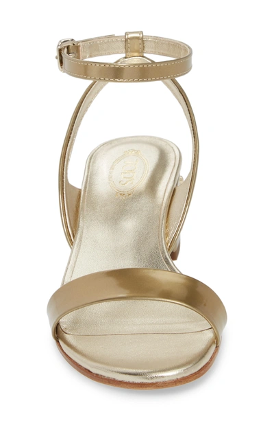 Shop Tod's Gommini Block Heel Sandal In Gold