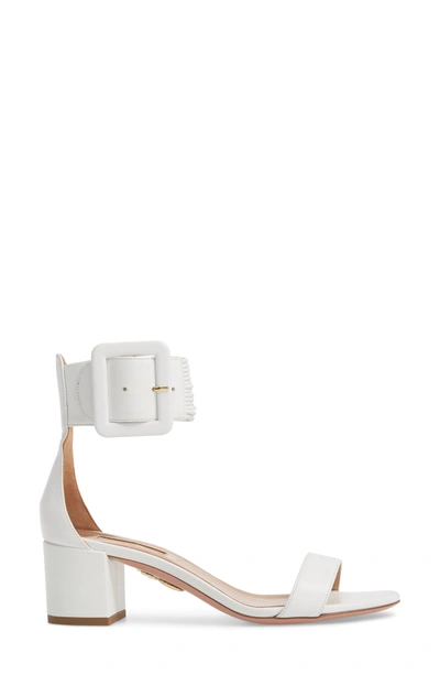 Shop Aquazzura Casablanca Ankle Cuff Sandal In White