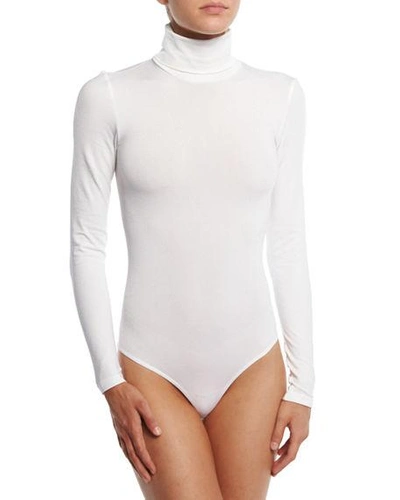 Shop Wolford Colorado String-body Turtleneck In White
