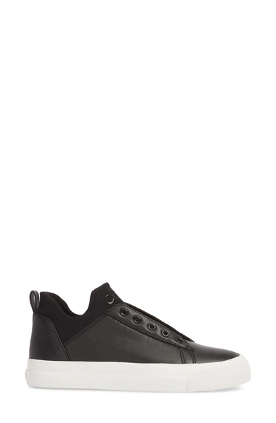 Shop Calvin Klein Valorie Mid Top Sneaker In Black Leather