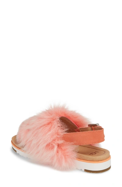 Shop Ugg Holly Genuine Shearling Sandal In Fusion Coral