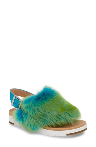 Ugg Holly Genuine Shearling Sandal In Blue Multi | ModeSens