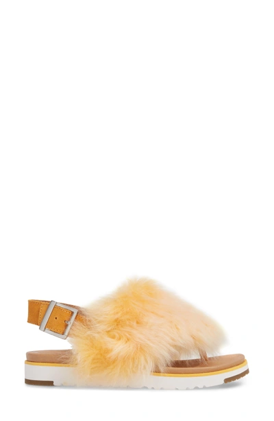 Shop Ugg Holly Genuine Shearling Sandal In Orange Zinnia