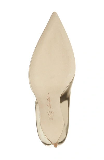 Shop Brian Atwood Valerie Pointy Toe Pump In Sahara Gold Specchio