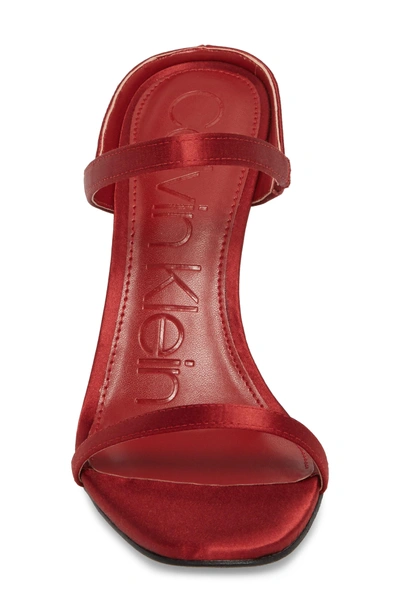 Calvin Klein Dala Strappy Mule In Crimson Red Satin ModeSens