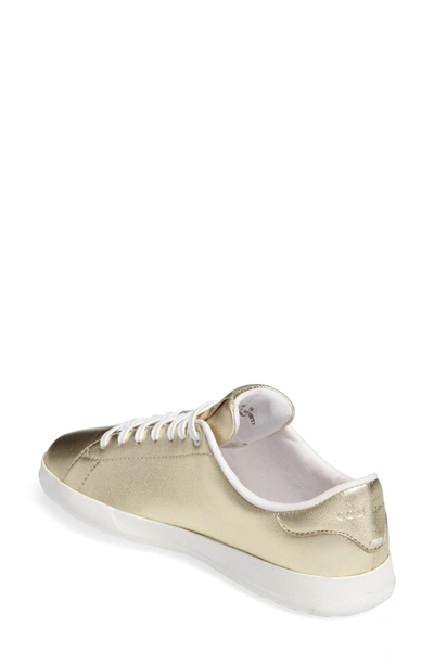 Shop Cole Haan Grandpro Tennis Shoe In Metallic Gold Leather