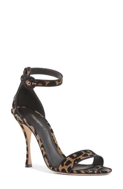 Shop Dolce & Gabbana Metallic Leopard Sandal