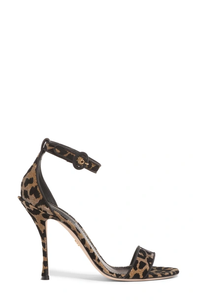 Shop Dolce & Gabbana Metallic Leopard Sandal