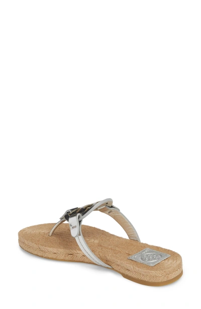 Shop Tory Burch Miller Espadrille Sandal In Silver/ Natural Vachetta