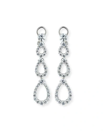 Shop Fantasia By Deserio Three-tier Open Cz Crystal Drop Earrings In Silver