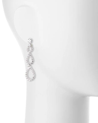 Shop Fantasia By Deserio Three-tier Open Cz Crystal Drop Earrings In Silver