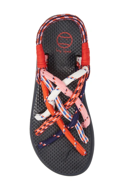 Shop Tory Sport Rope Sandal In Red Multi