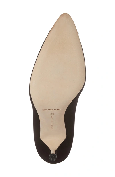 Shop Manolo Blahnik Hangisi Jewel Pump In Black Velvet