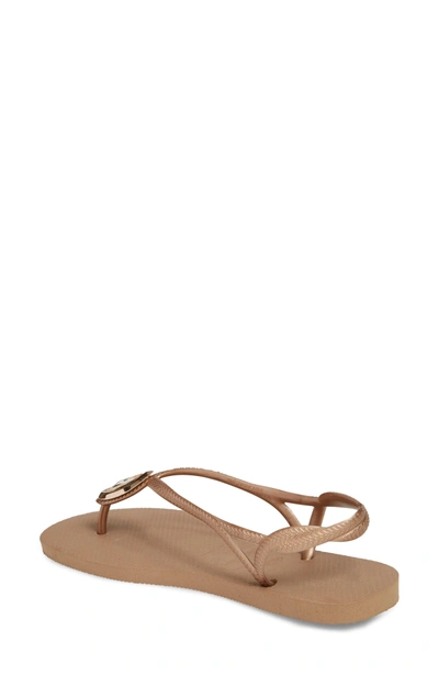 Shop Havaianas Luna Sandal In Rose Gold/ Rose Gold