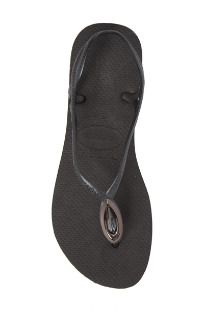 Shop Havaianas Luna Sandal In Black/ Black