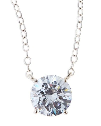Shop Fantasia By Deserio 2.5 Tcw Round Cubic Zirconia Pendant Necklace, 2.5 Tcw In Clear