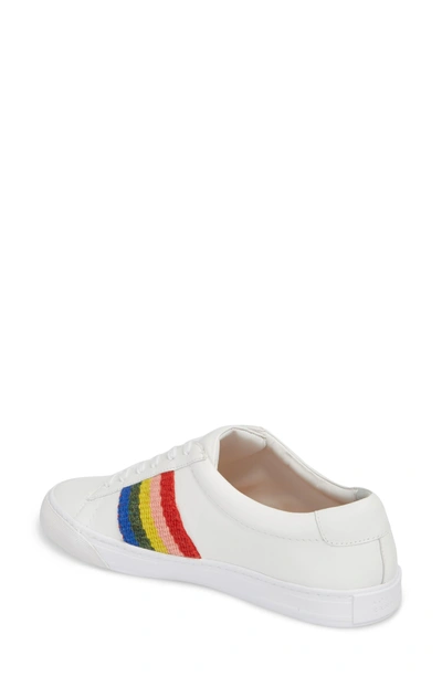 Shop Loeffler Randall Logan Rainbow Sneaker In White/ Rainbow